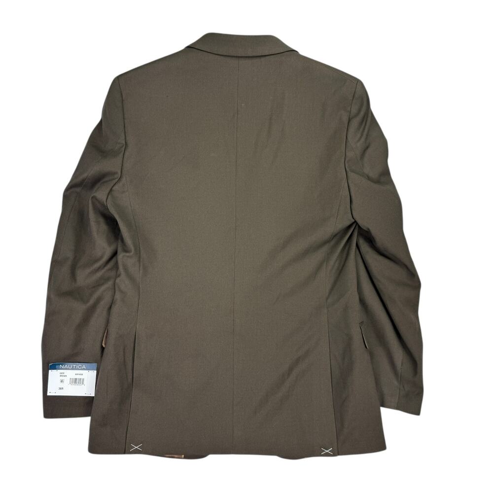 Nautica Mens 2-Piece Modern Fit Active Stretch Solid Suit Brown 36R 30W - Picture 6 of 14